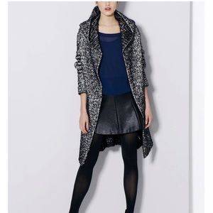 Cop.Copine Long Hooded Wool Cardigan Sweater in Gray and Black Size Medium